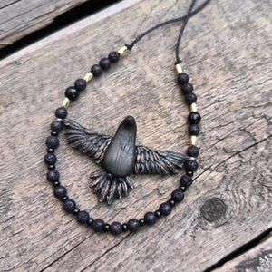 Raven Pendant, Crow Necklace, Celtic Raven Necklace, Viking Raven