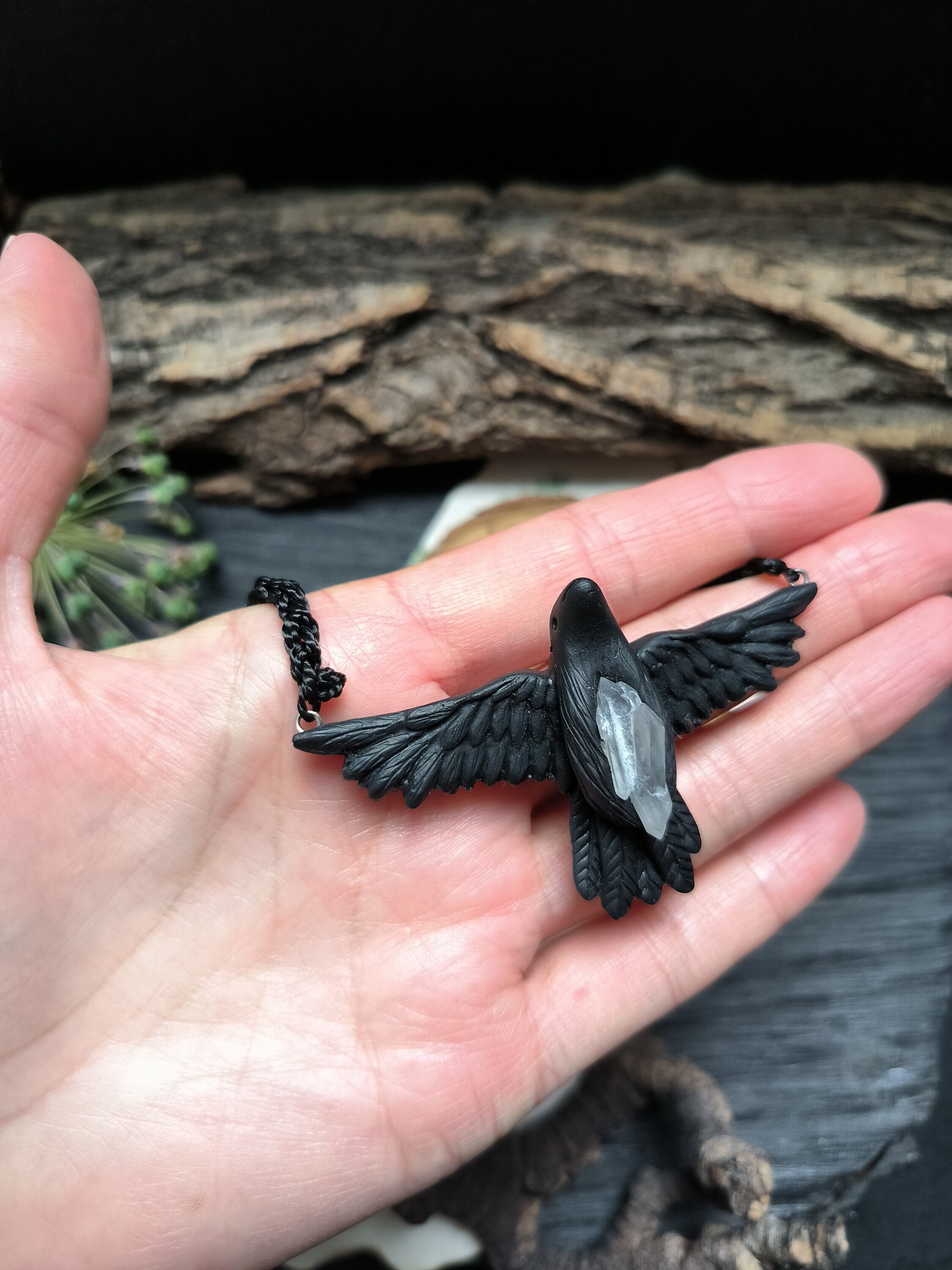 Pendentif Corbeau Gothique - Collier Noir Vintage - Bijoux Film - Neuf Avec étiquettes