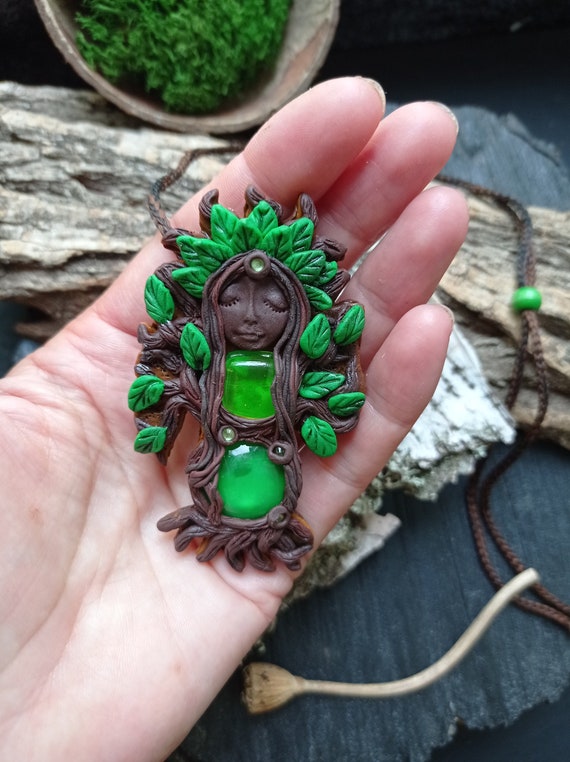 Pendant Mother Goddess Goddess of nature Necklace forest | Etsy
