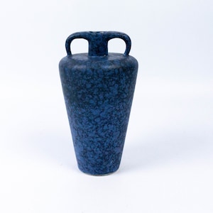Vase, amphora, studio ceramic, blue, approx. 19 cm high, unknown manufacturer, base mark 363, German ceramic