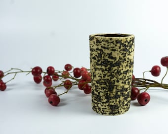 Vase by Pieter Groenfeldt, like bark, mid-century ceramics, without base mark, 1970s, brutalist