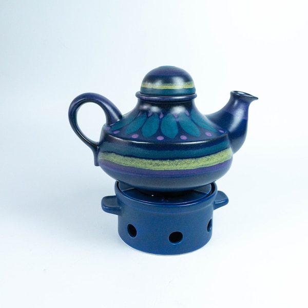 Teekanne mit Stövchen, Kanne von KMK, Vintage Kanne, Mid-Century