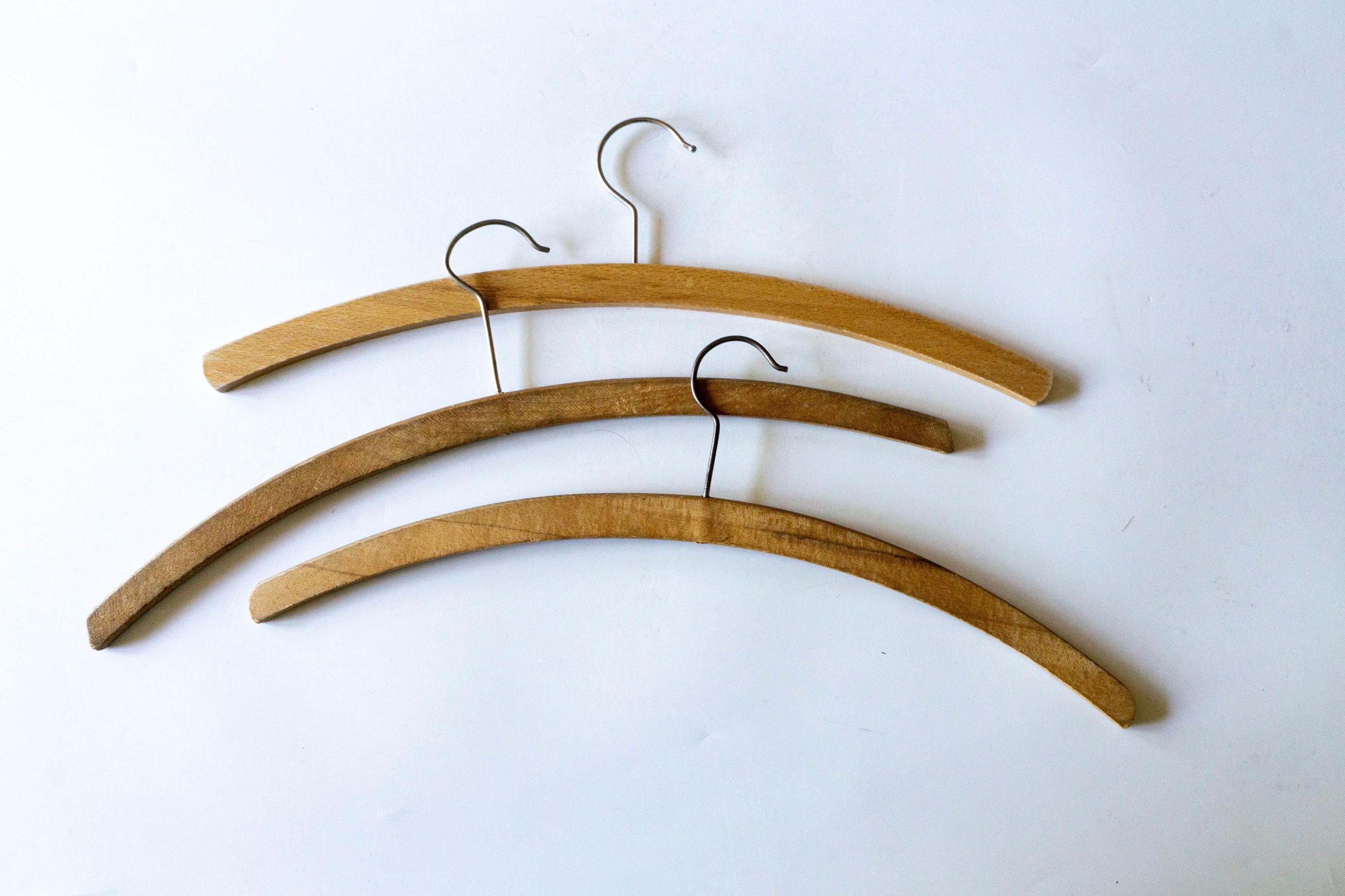 Vintage Wooden Clothes Hanger Set, Sustainable Clothes Hangers