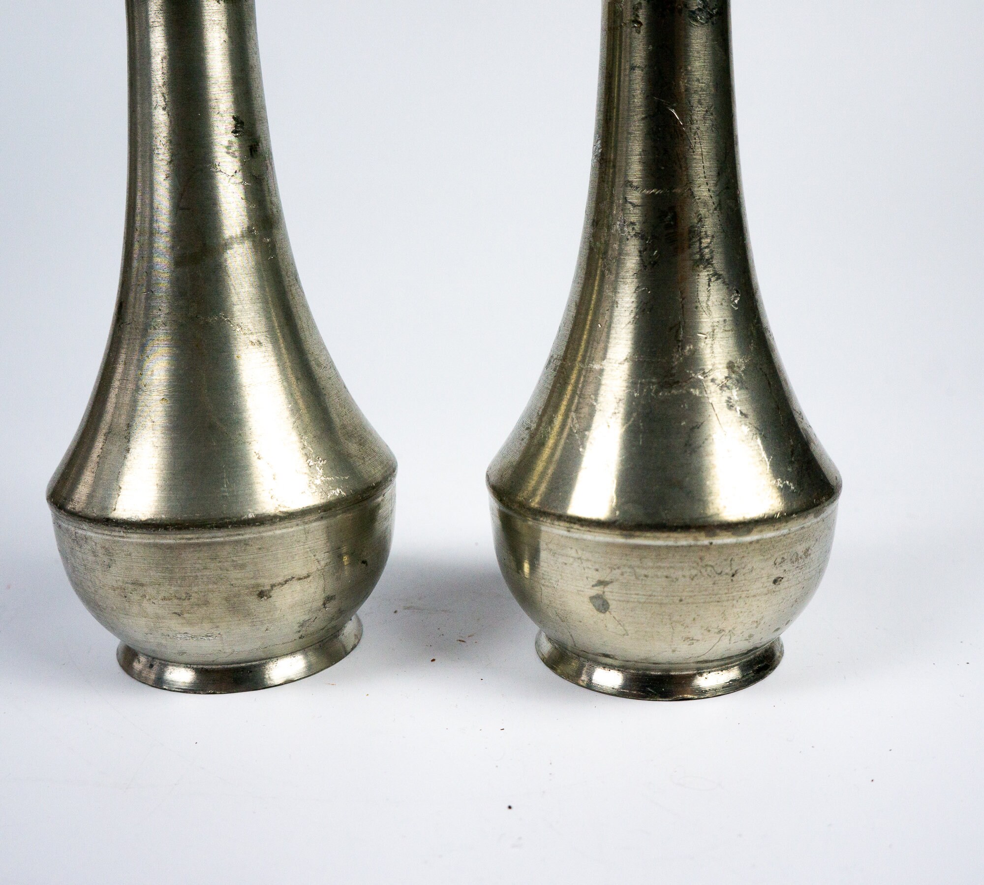 Tin vase old vases of tin with a great shape vintage vase Etsy