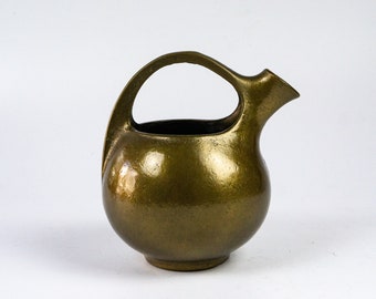 Design bronze jug, very unusual shape, vintage jug or vase, probably made of bronze, very heavy