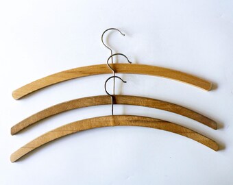 Vintage Wooden Clothes Hanger Set, Sustainable Clothes Hangers