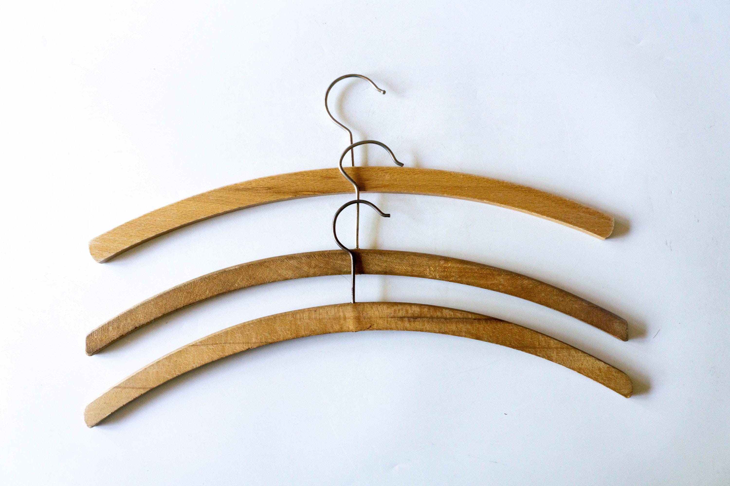 Vintage Wooden Clothes Hanger Set, Sustainable Clothes Hangers