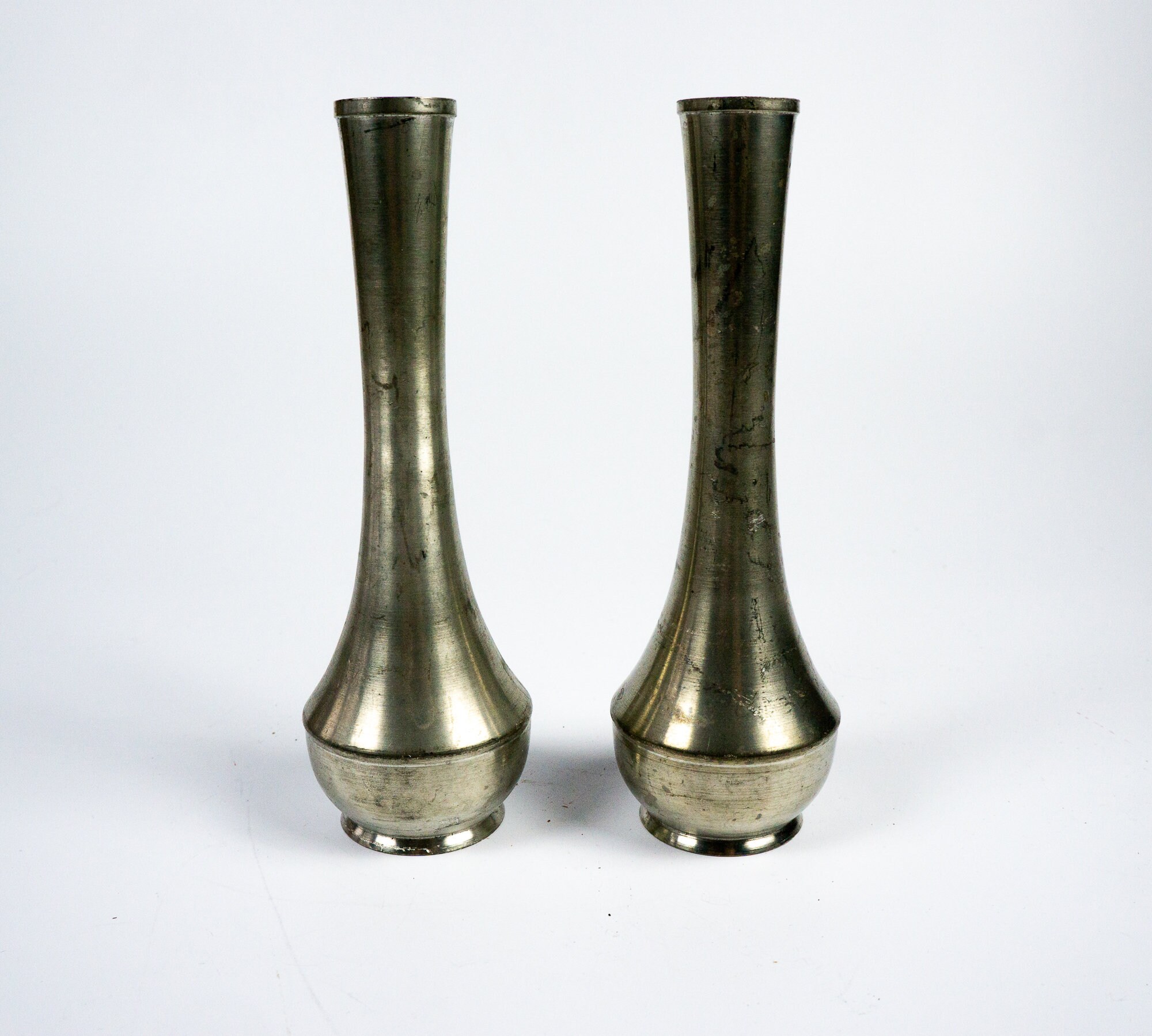 Tin vase old vases of tin with a great shape vintage vase Etsy