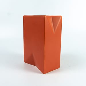 Vase from ASA in salmon-orange, unusual vintage vase, mid-century ceramics, ASA selection with a distinctive shape