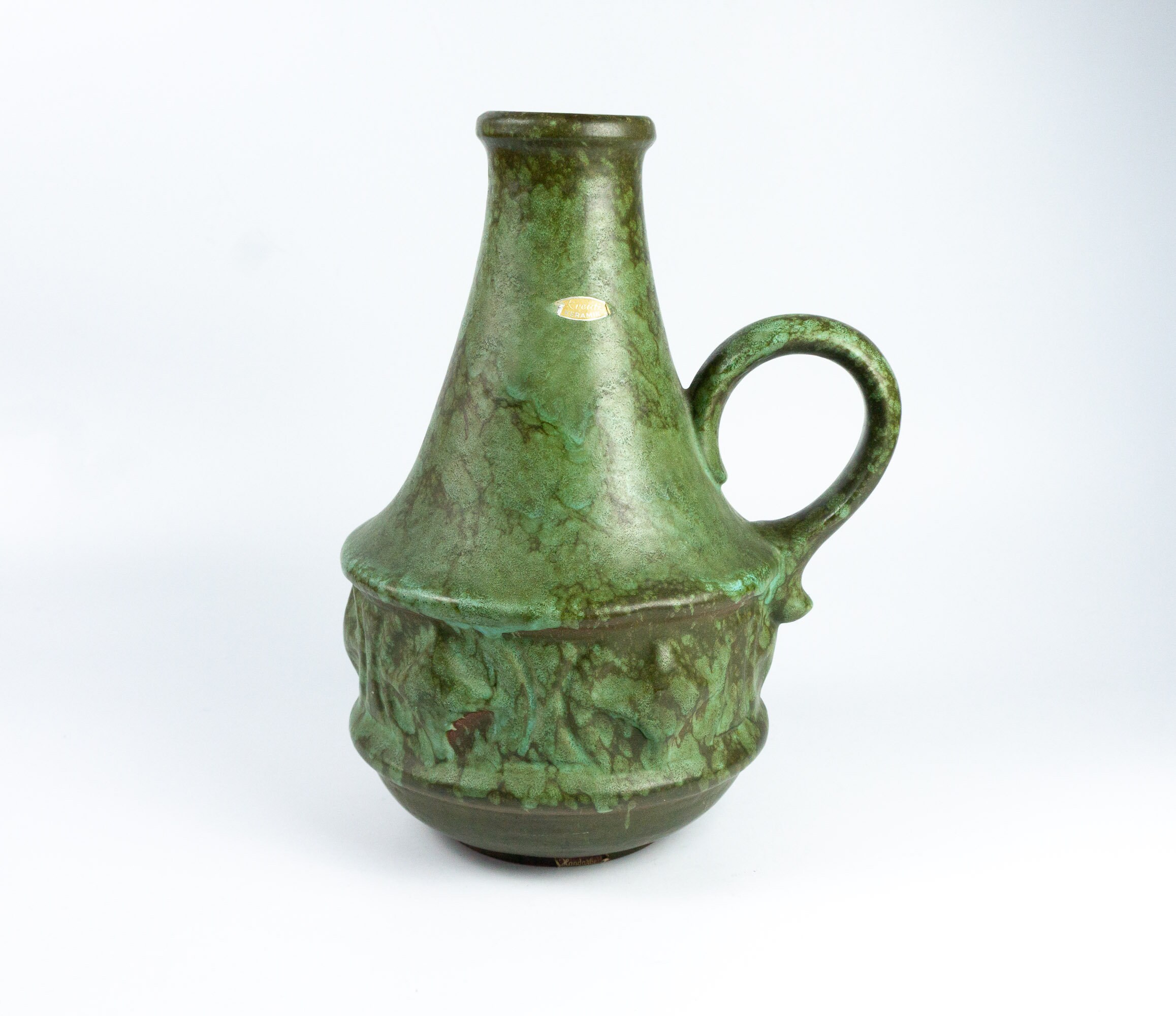 【kreutz keramik】 20cm fat lava ファットラバ Kreutz Ceramic Vase, Fat Lava Flower Vase by Kreutz Keramik, Green