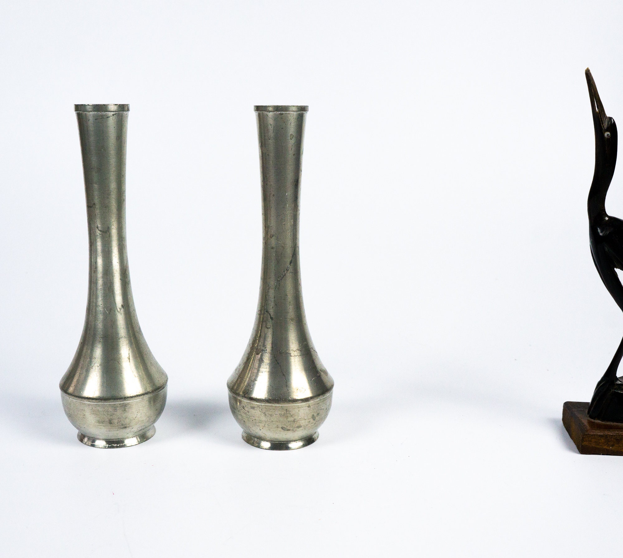 Tin vase old vases of tin with a great shape vintage vase Etsy