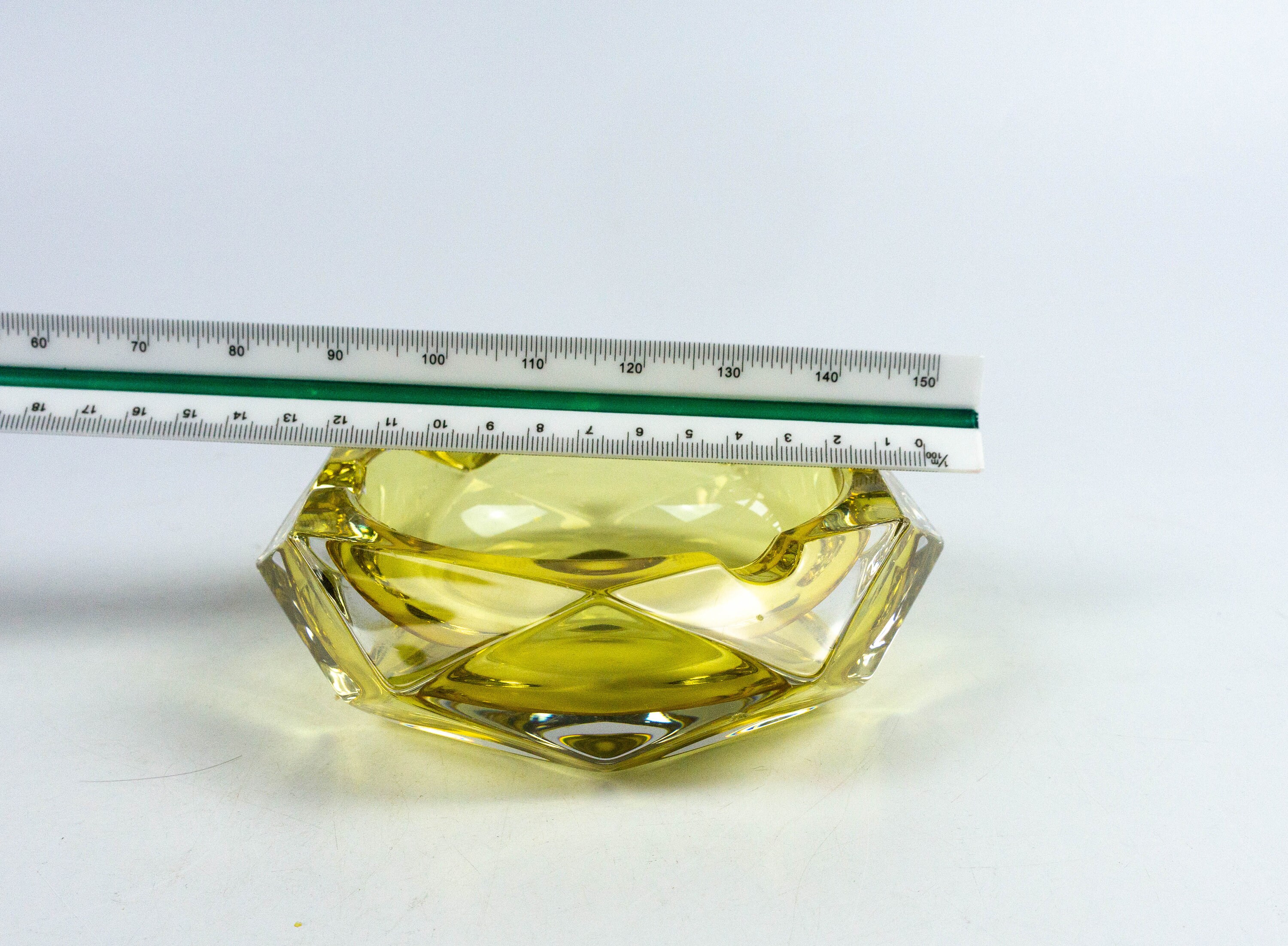 Grand Cendrier En Cristal Taillé Vintage - Années 60/70, Italie (posacenere 3 Sigarette)