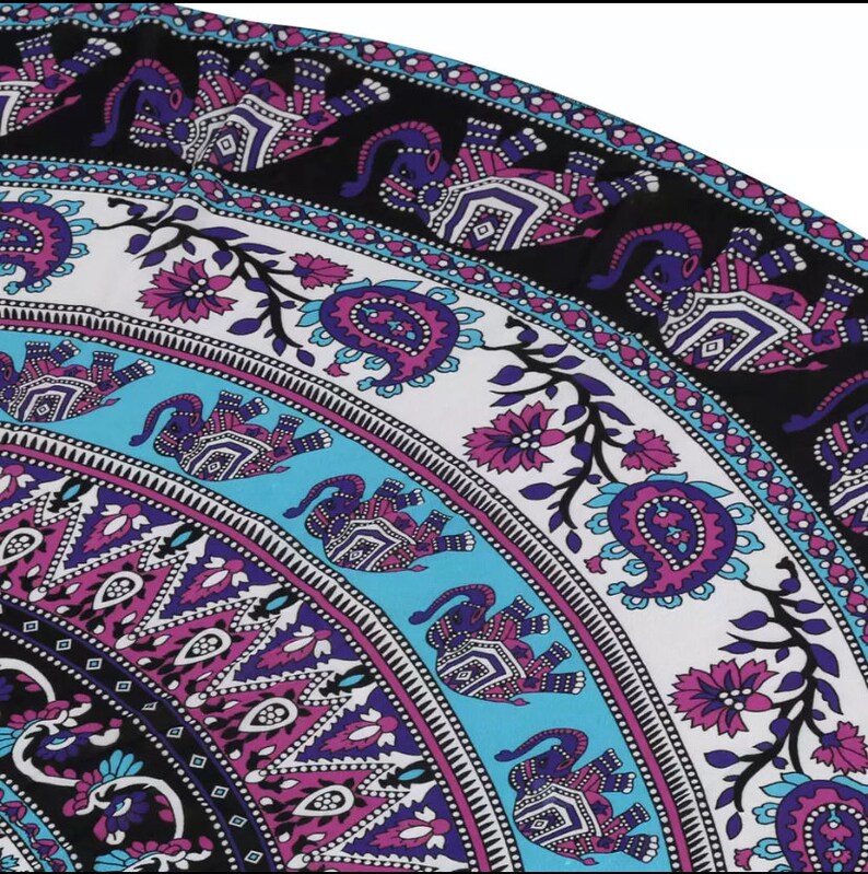 Chiffon Beach Mat Yoga Mat Stylish Shawl Gym Mat Pool Towel Mat Elephant Print Multipurpose Mat