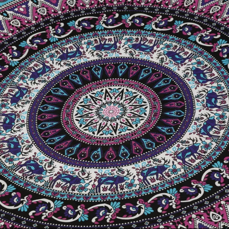 Chiffon Beach Mat Yoga Mat Stylish Shawl Gym Mat Pool Towel Mat Elephant Print Multipurpose Mat