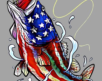 Download American Flag Bass Etsy