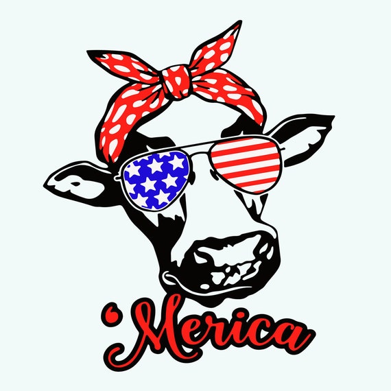 Cow Head America Svg Cow Svg Cow Flag SVG America Flag Svg | Etsy