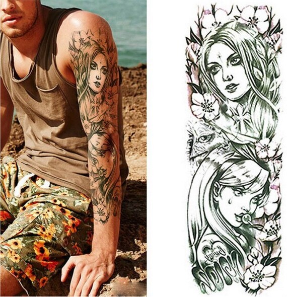 Temporary Tattoo Sleeve Fake Tattoo Sleeveleg Sleeve Tattoo Etsy Temporary Tattoo Sleeve Fake Tattoo Sleeveleg Sleeve Tattoo Etsy