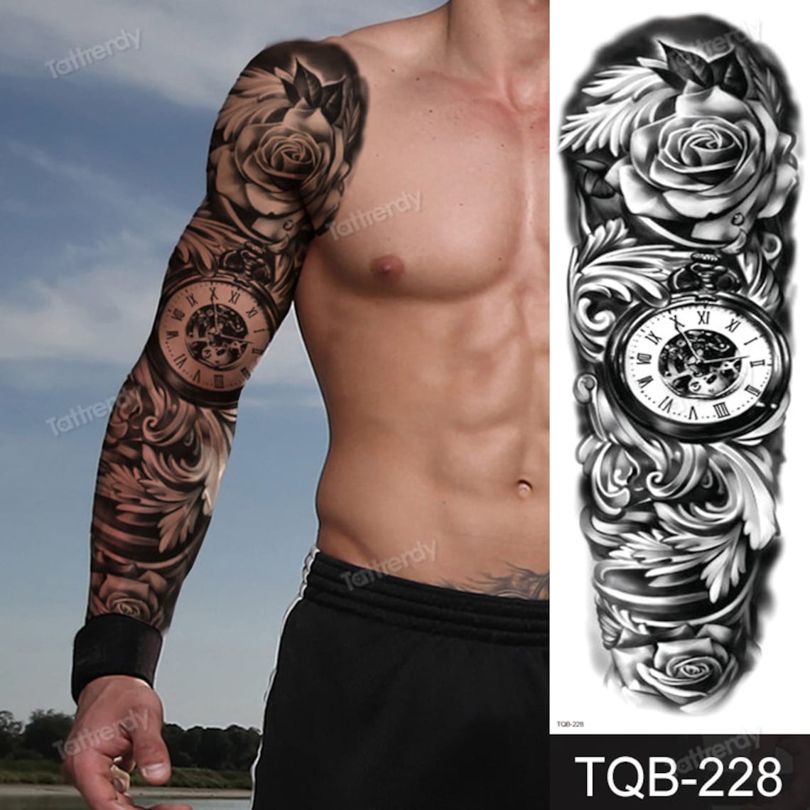 Temporary tattoo sleeve fake tattoo sleeve full sleeve Etsy