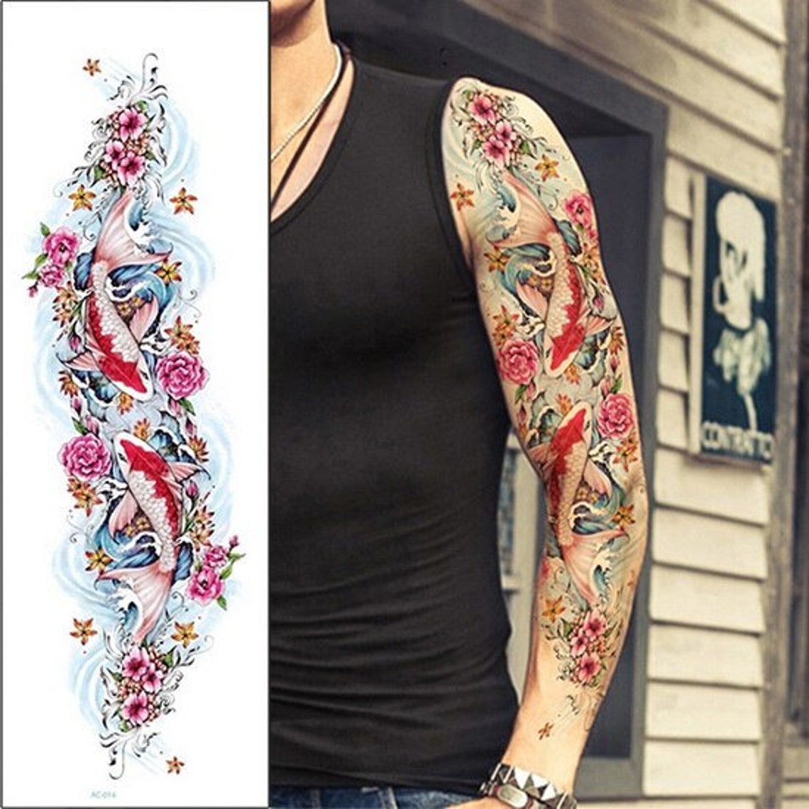 Temporary tattoo sleeve fake tattoo sleeve half sleeve Etsy