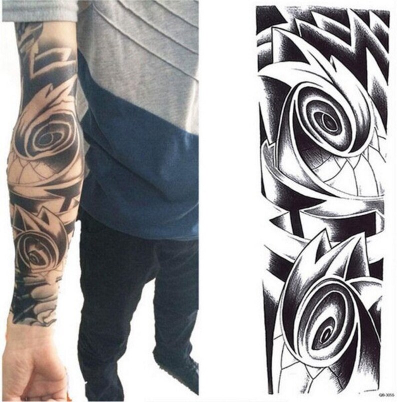 Temporary tattoo sleeve fake tattoo sleeve half sleeve Etsy