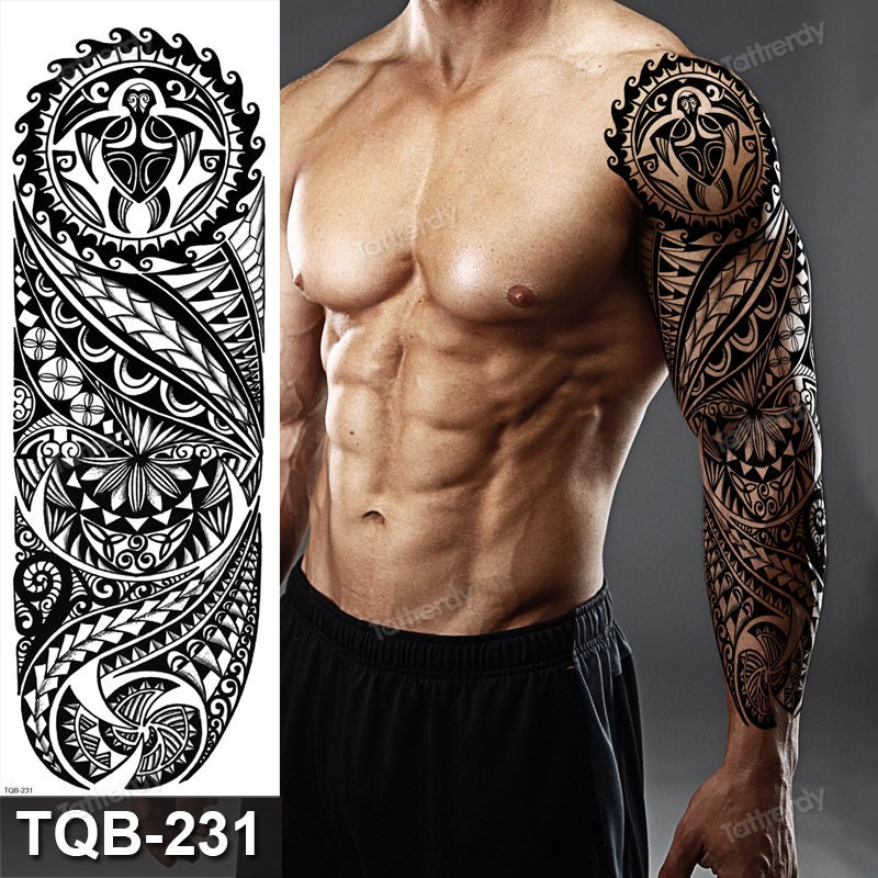 Temporary tattoo sleeve fake tattoo sleeve full sleeve Etsy