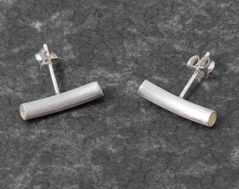 Silver stud earrings, stylish stud earrings, 925 sterling silver, silver ear studs, curved post