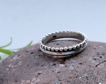 Ball ring 925 sterling silver silver ring stacking ring combination ring double ring