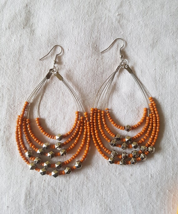 Summer Earrings Pearl Earrings Boho Hippie Hoop Earrings Statement