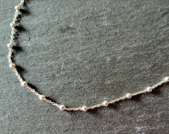 Ball silver chain 925 sterling silver chain fine silver chain beads light silver chain