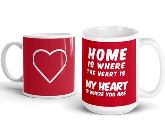 New Home Gift Mug | First Home Gift | Home is Where the Heart is Large Ceramic Cup