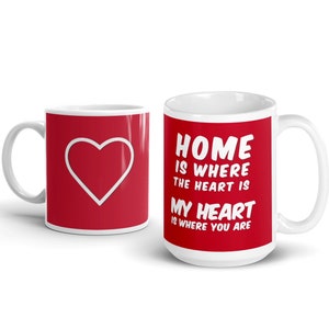 New Home Gift Mug | First Home Gift | Home is Where the Heart is Large Ceramic Cup