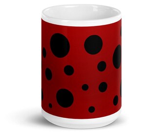 Ladybug Coffee Mug: Minimalist Ceramic Cup, Animal Pattern