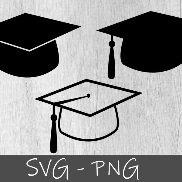 Graduation Cap SVG, Clipart Graduation Hat und Quaste für High School und College, SVG und PNG-Dateien für Cricut