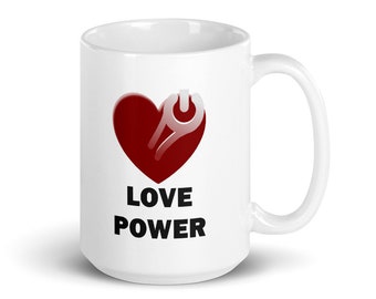 Love Power Best Friend Mug | Cute Valentine Gift for Boyfriend and Husband or Girlfriend and Wife