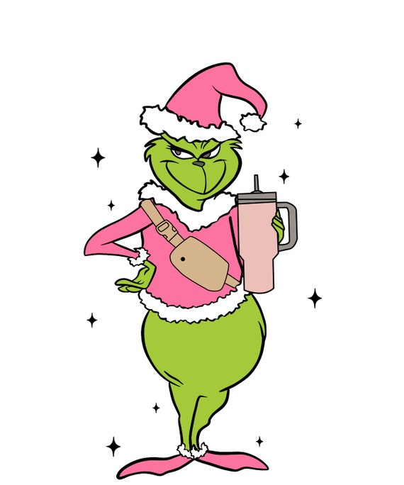 Grinch Stanley Tumbler Bougie Babes SVG, Grinch Cup And Bag SVG