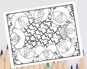 Download Autism Coloring Page Etsy