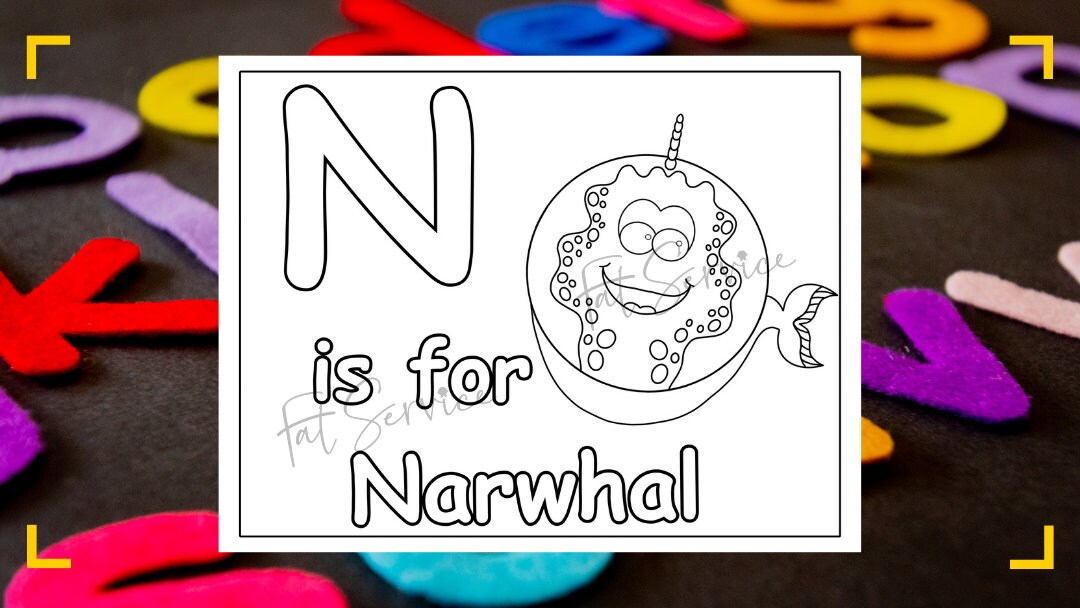 letter n coloring page instant download etsy