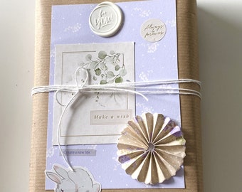 Blind date with a book, scrapbooking aesthetic, vintage, birthday present, surprise book, mystery book