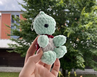 Crocheted Baby Turtle as Keychain, Amigurumi, Keychain,Velvet