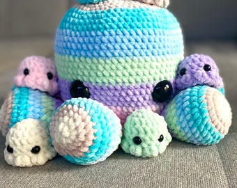 PDF NO SEW Häkelanleitung Oktopus Mama mit Babys