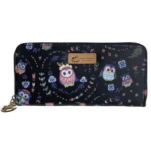 Cartera larga portátil impermeable con diseño de búho, con capacidad para teléfono de 5,5 pulgadas, cremallera en forma de pony, bonito regalo para mujeres