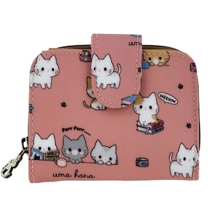 Meow Cat - Cartera y monedero impermeables con cierre a presión, resistente al agua, con cremallera de poni, bonito regalo para los amantes de los gatitos