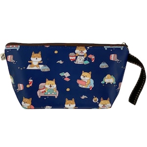 Shiba Inu Waterproof Dumpling Cosmetic Makeup Travel Organizer Bag, Pencil Case, Treat Pouch, Cute Gift for Dog Lovers & Women