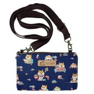 Shiba Inu impermeable teléfono crossbody bolso de hombro bolso con bolsillo de cremallera de plástico compatible con pantalla táctil, lindo regalo para los amantes de los perros