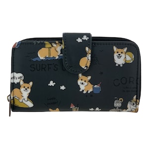 Wasserdichte Corgis Geldbörse Mittelgroß Snap Fold & Geldbörse, nettes Geschenk für Hunde- oder Strandliebhaber