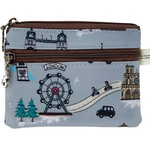 Monedero de Londres, llavero impermeable, tarjetero y portamonedas, billetera portátil con cremallera, bolsa organizadora de cambio, lindos regalos para amantes de los viajes