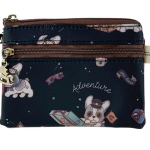 Monedero de Bulldog Francés, bonito llavero impermeable, tarjetero, monedero portátil con cremallera, monedero, regalo para amantes de los perros y las mascotas.