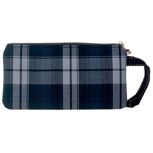Monedero largo a cuadros impermeable con correa para la muñeca, bolsa para golosinas, bolsa de maquillaje, estuche para lápices, lindo regalo para mujeres y niñas