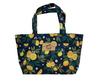 Waterproof Lemon Small Handbag Tote Purse, Cute Gift for Nature Lovers, Casual Everyday Bag