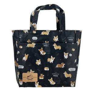 Corgis Wasserdichte Doppeltasche Tote Handtasche, süßes Geschenk für Hundeliebhaber, lässige Alltagstasche